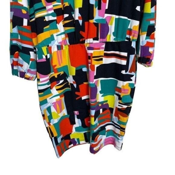 NEW York & Company Abstract French Terry Hoodie Sweatshirt Dress Women’s Medium - Picture 8 of 12